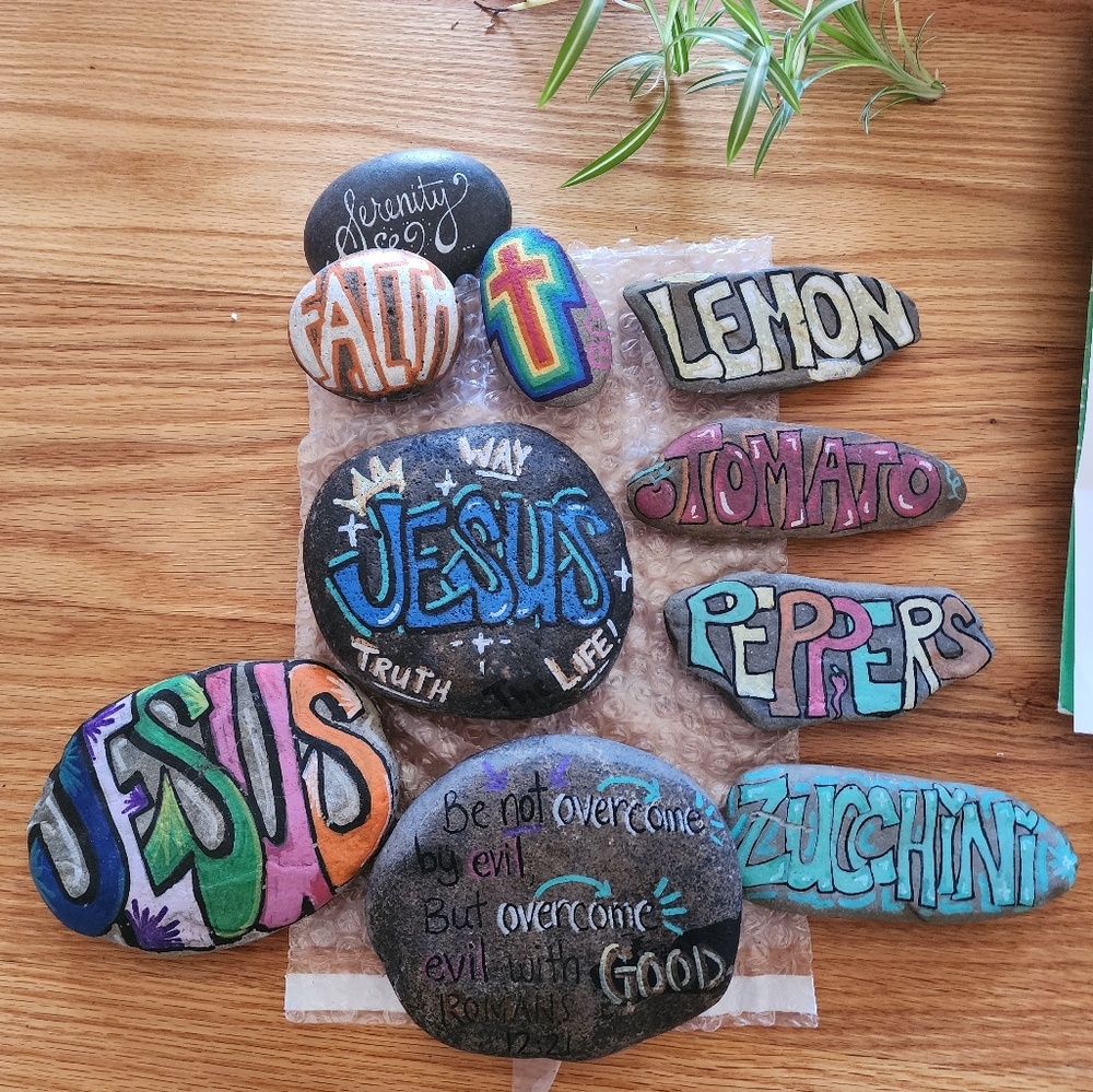 Colorful Painted Rocks with Inspirational Words - Picture 4 of 9
